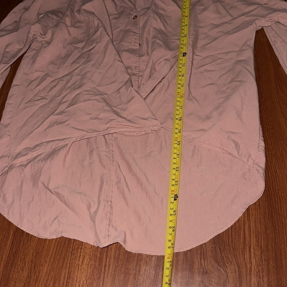 Zara TRF blouse Top Lyocell Mauve Dusty Pink Long Sleeve Popover Button Up XS - Picture 4 of 8